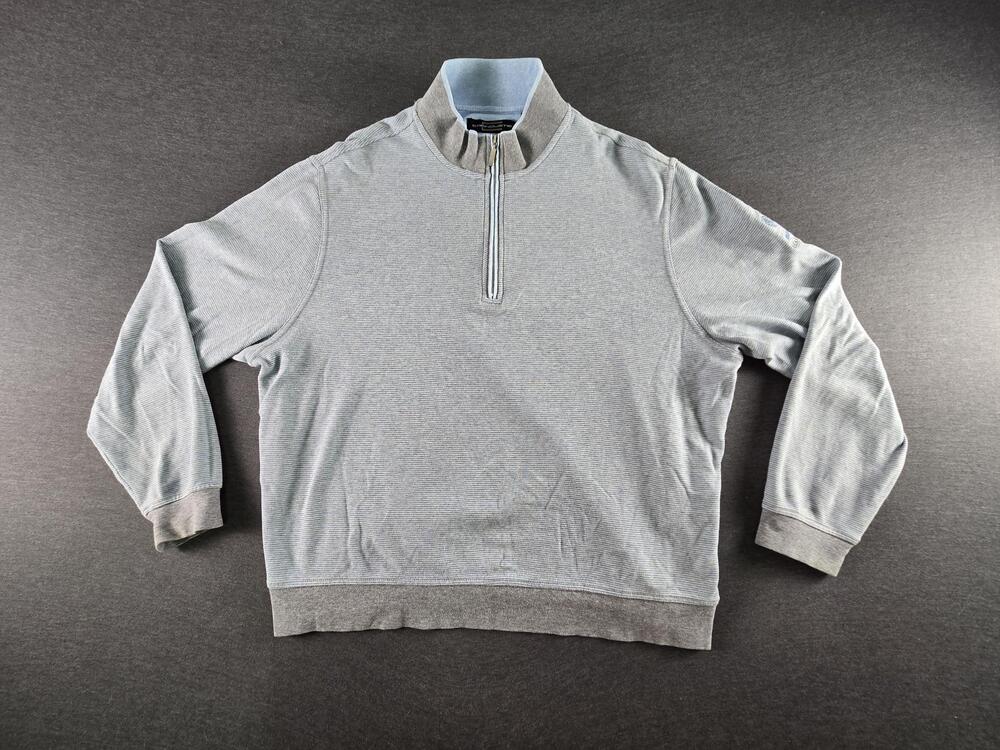Carnoustie Sweater Mens XL Gray 1/4 Zip Mock Neck Knit Pullover Harmony